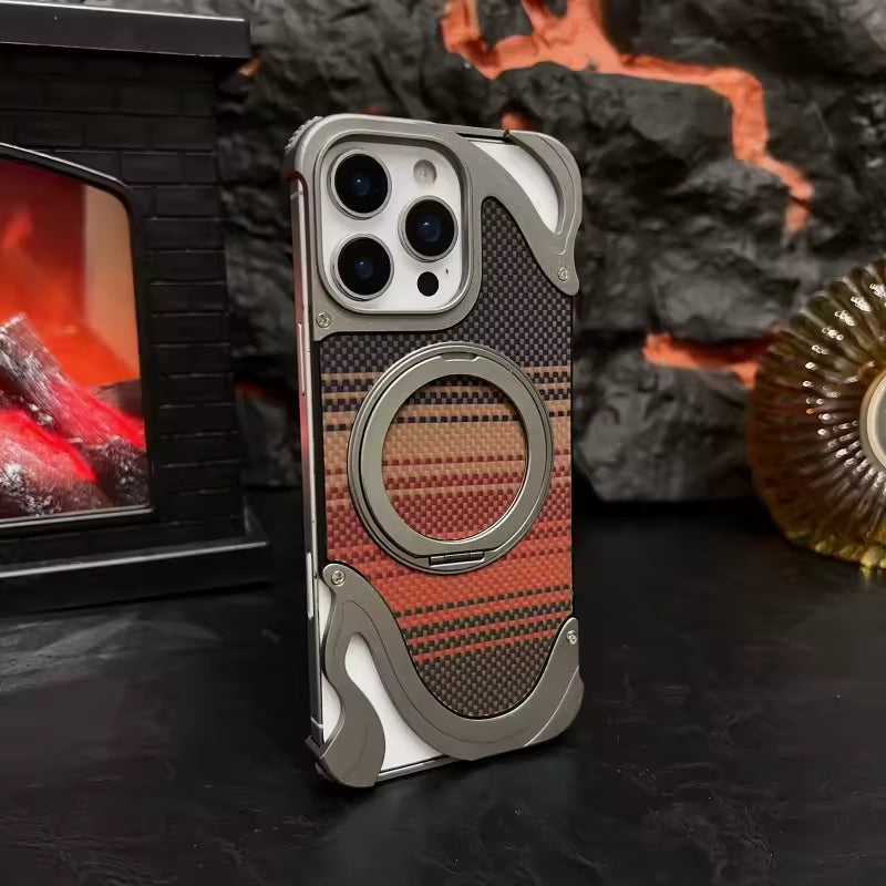Frameless Carbon Fiber Magnetic Ring Holder Shockproof Cover