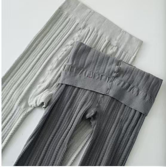 High Waist Velvet Pantyhose Leggings for Women – Striped Slim Jacquard Fashion Tights