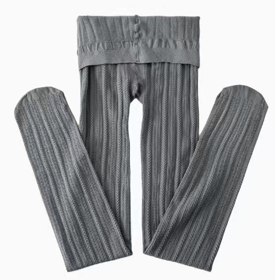 High Waist Velvet Pantyhose Leggings for Women – Striped Slim Jacquard Fashion Tights