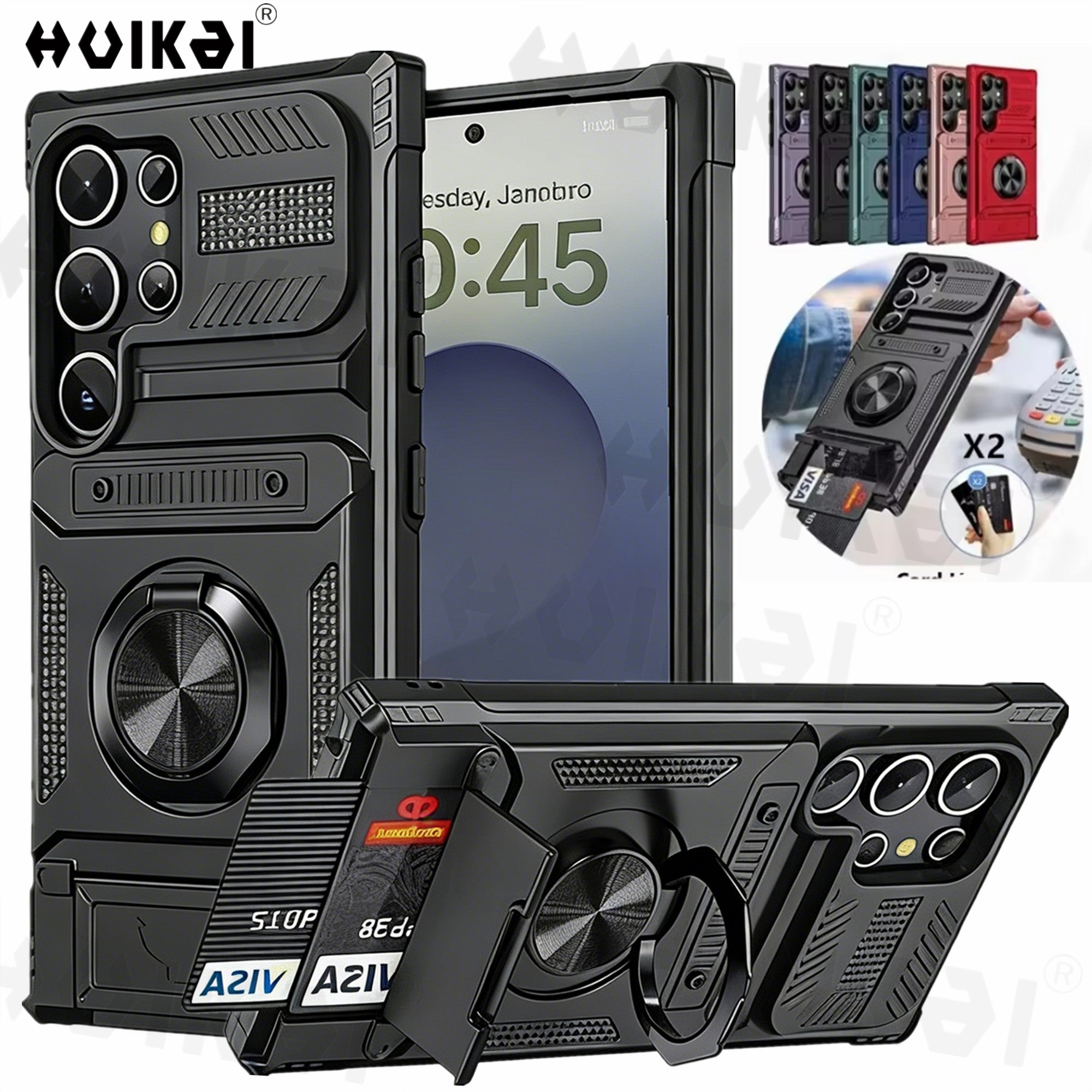 RingVault Armor Case – Shockproof Wallet Cover with Card Holder & Kick ...