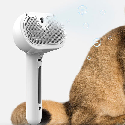 5-in-1 Pet Vaporizer Brush – Steaming Spray Comb for Cat & Dog Hair Removal