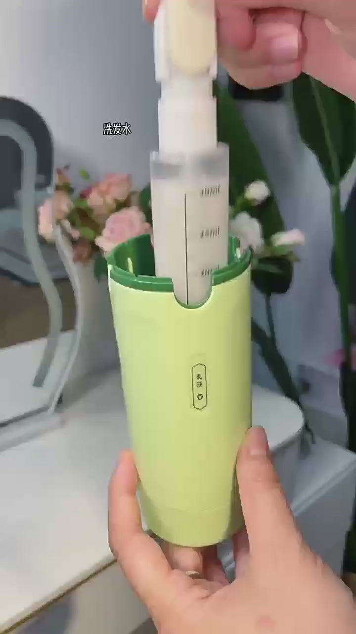 TravelMate 4-in-1 Refillable Bottle Set – Portable Cosmetic & Shampoo Dispenser Organizer