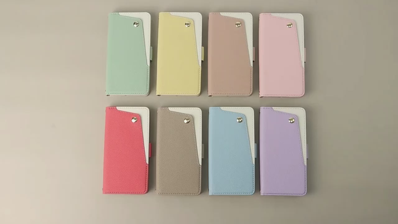 Luxury PU Leather Phone Case with Mirror for  iPhone