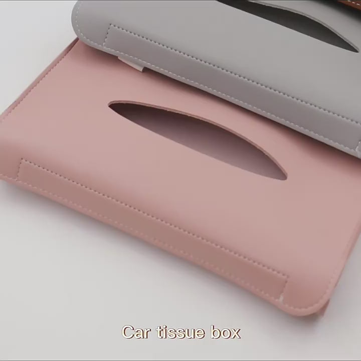 Leather Tissue Holder – Sun Visor Hanging Car Tissue Organizer