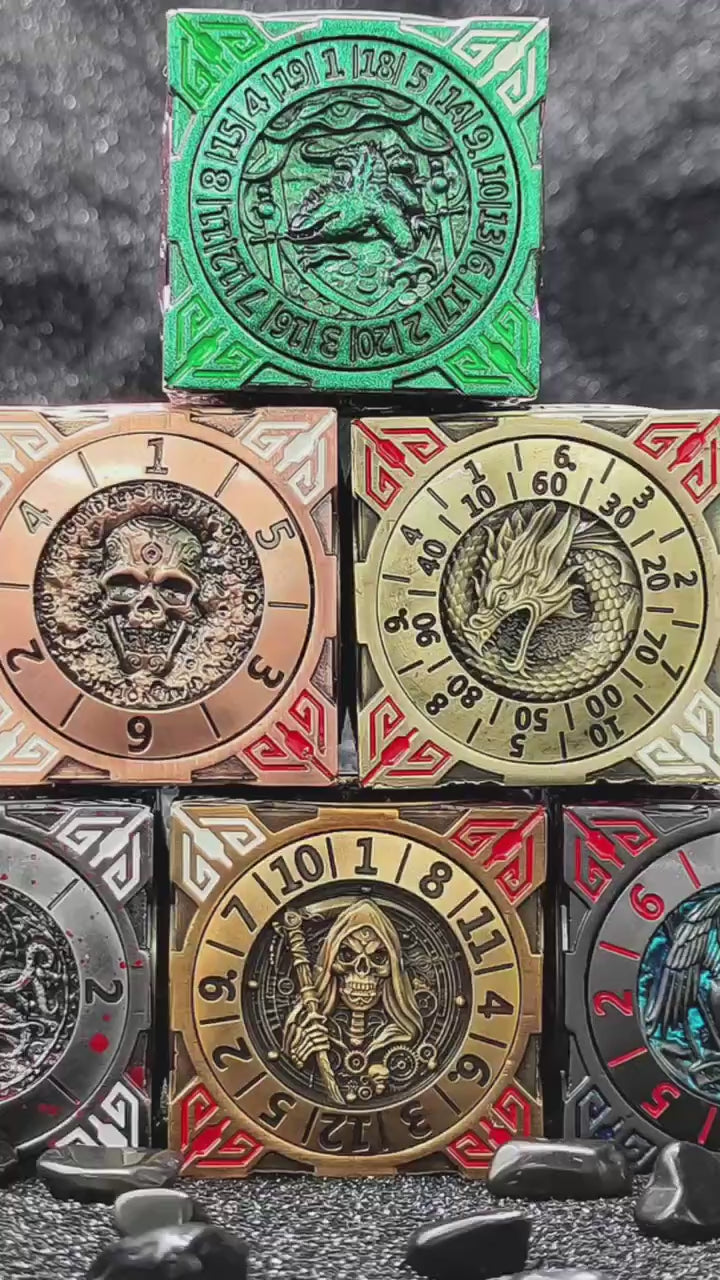 7-in-1 Metal Fidget Spinner DND Dice Set