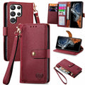Luxury Heart Design Flip Leather Wallet Case for Girls – Card Holder & Book Style Cover for Mobile Phone