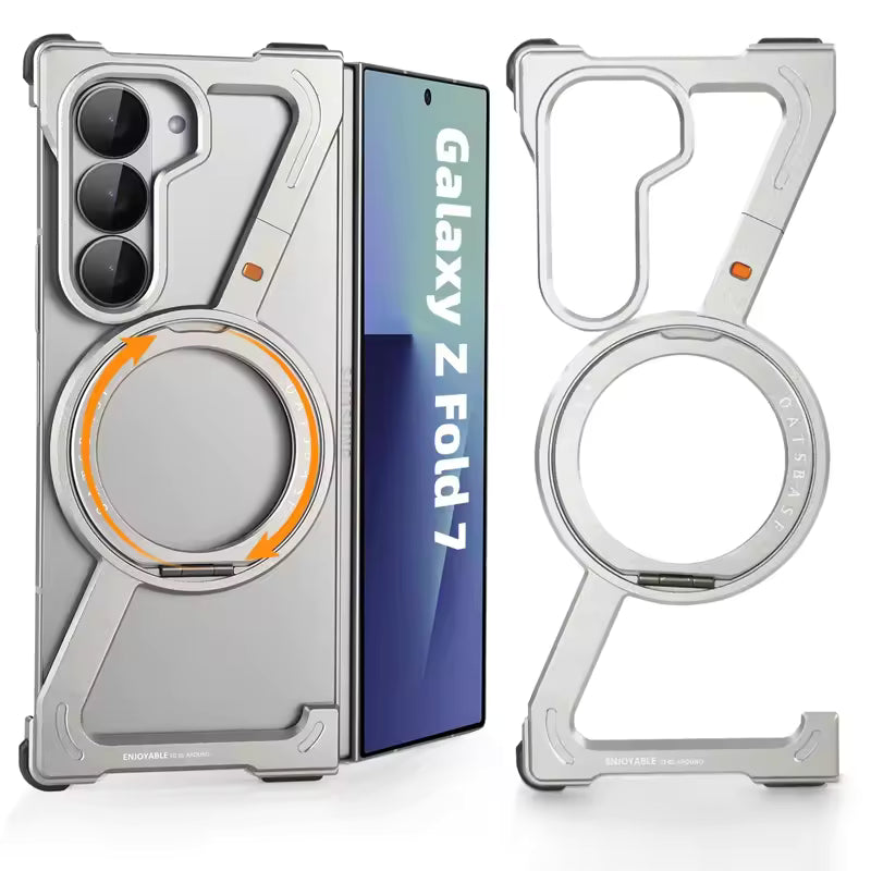 Luxury Metal Z-Frame Magnetic 360° Stand Case for Samsung Galaxy Z Fold 7