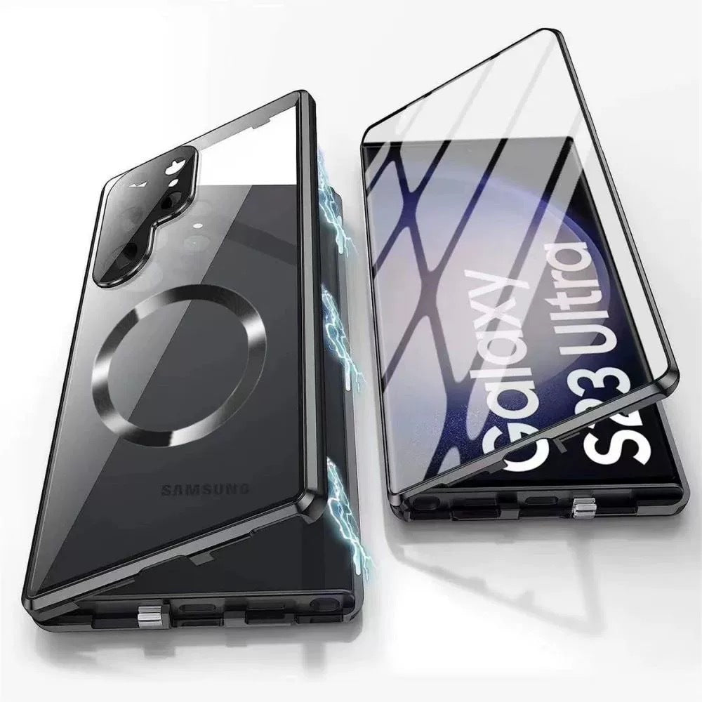 Magnetic Metal Case with Privacy Glass for Samsung- SPS006