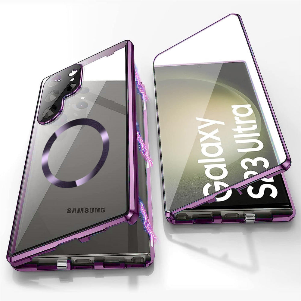 Magnetic Metal Case with Privacy Glass for Samsung- SPS006
