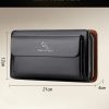 YUESKANGAROO Double Zipper Men Clutch Bag Fashion Cowhide Leather Long Purse Men's Organizer Wallet Male Casual Luxury Hand Bag