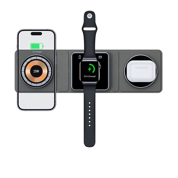 3 in 1 Universal Phone Wireless Charger Portable Fold 15w 10w 5w For Iphone Power Fast Wireless Charging