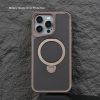 360 Degree Rotatable Invisible Magnetic Holder Hot Sale Translucent Matte Armour Phone Case For iPhone 15 16 14 13 Pro Max