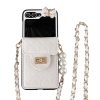 Butterfly lock buckle wallet slanted crossbody strap folding light luxury phone case for Samsung zflip5 zflip4 zflip3