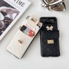 Butterfly lock buckle wallet slanted crossbody strap folding light luxury phone case for Samsung zflip5 zflip4 zflip3