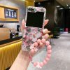 Colored Flower for Samsung Galaxy zflip 5th Generation zflip 3 4 5 6 Chain Women's Anti Drop Phone Case