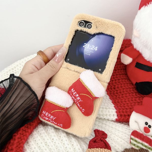 Cute Cartoon Animal Soft Plush Doll Phone Case for Samsung Galaxy Zflip 5 Shockproof Cover, Perfect Christmas Present