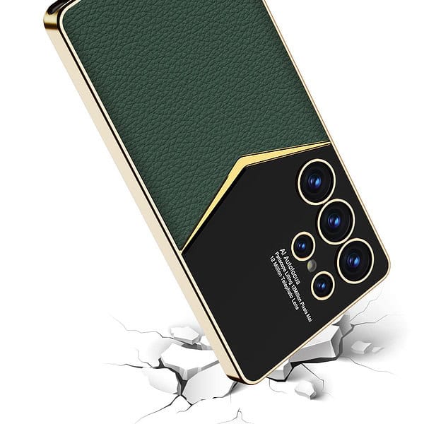 Electroplated PU leather Mobile Phone Case Phone Cover for Samsung S23 s24 S25 ultra phone case