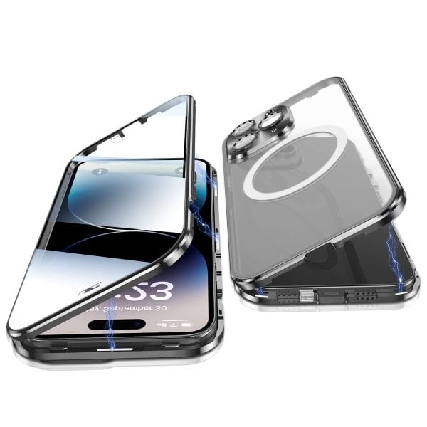 fashion 360 protection shockproof double sided tempered glass magnetic mobile cell case for iphone 14 pro max phone case