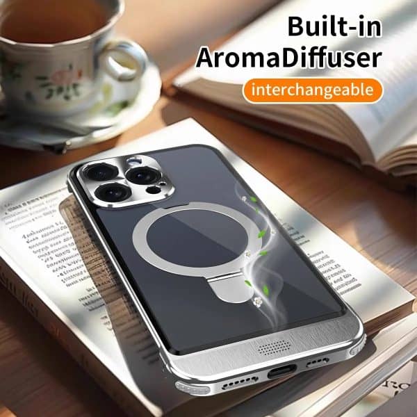 For iphone 16promax Aromatherapy Phone Case 15promax Aluminum Alloy Case 15magnetic Holder Case Without Bezels