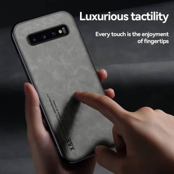 For Samsung Galaxy S10 S9 S8 Plus S10e Back Cover Etui Coque Luxury Sheepskin Shockproof Wholesale Leather Phone Case Supplier