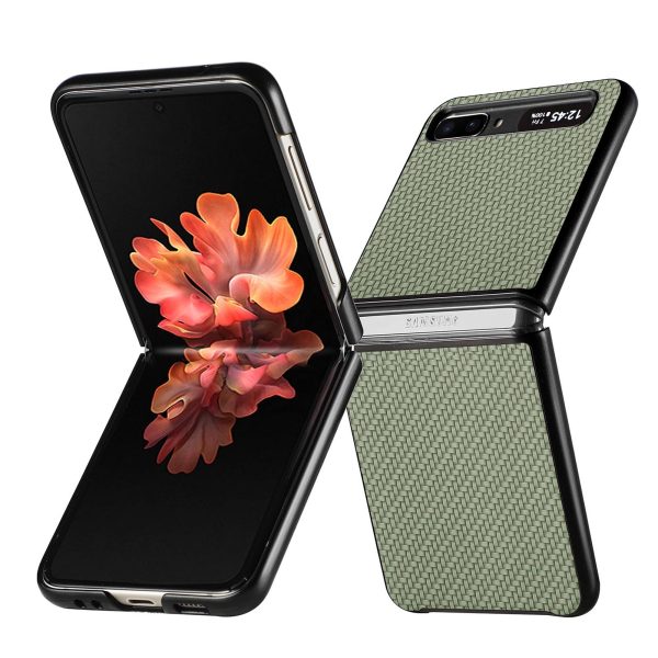 For Samsung Galaxy Z Flip 3 5G Case Luxury Lattice Pattern PU Leather Hard Back Cover Case For Samsung Z Flip 3 ZFlip Phone Case