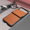 For Samsung galaxy zflip 4 mobile phone case PU skin lychee pattern zflip3 folding screen anti-fall protective cover