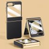 For Samsung Z Flip5 Phone Case For Samsung ZFlip4 3 Electroplated Leather Protective Case Hinge Case Film Integrated Phone Cover