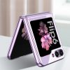 For Samsung ZFlip6 Ultra-Thin Mobile Phone Case Transparent Plating Cross-Border Simple Anti-Fall Cover for Folding Screen