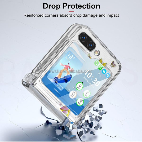 For Samsung ZFlip6 ZFlip5 4 3Folding Painted full screen Butterfly Transparent PC hinge Mobile Phone Protective Case Shell Cover