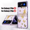 For Samsung ZFlip6 ZFlip5 4 3Folding Painted full screen Butterfly Transparent PC hinge Mobile Phone Protective Case Shell Cover