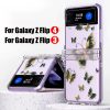 For Samsung ZFlip6 ZFlip5 4 3Folding Painted full screen Butterfly Transparent PC hinge Mobile Phone Protective Case Shell Cover