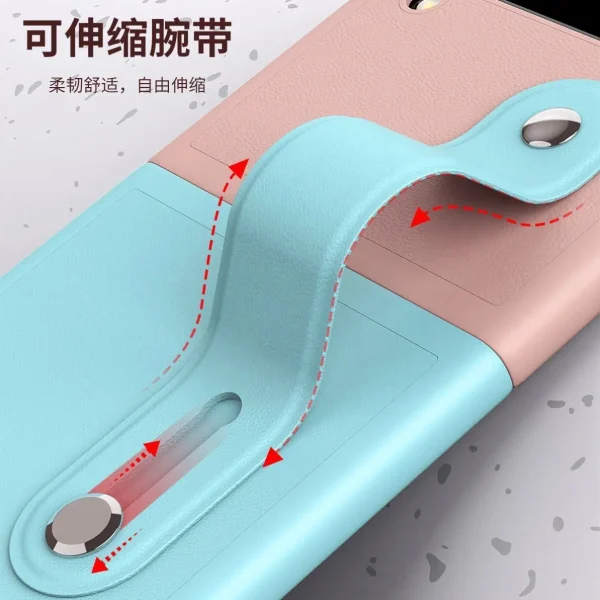 High Quality Luxury Phone Case for Samsung ZFlip4 phone case zflip3 wrist strap bracket integrated folding protective case