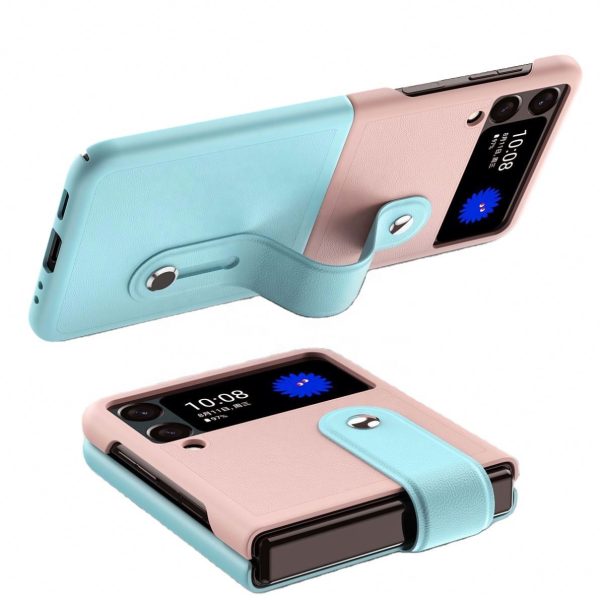 High Quality Luxury Phone Case for Samsung ZFlip4 phone case zflip3 wrist strap bracket integrated folding protective case