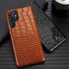 High Quality Real Genuine Leather Mobile Back Cover For Samsung S23 S22 S21 S20 Ultra Case Slim Leather Luxury Retro Phone Case