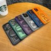 Luxury Shockproof Matte Phone Case For iPhone 15 14 13 12 11 Pro Max Mobile Cover Holder Stand Magnetic Cellphone Funda