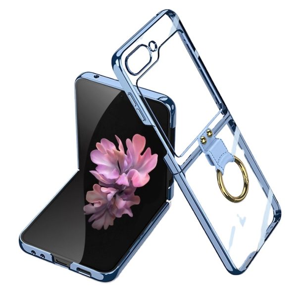 New Electroplated Phantom Anti-Fall Protective Cover for Samsung Zflip6 Flip6 Ring Bracket Mobile Phone Case