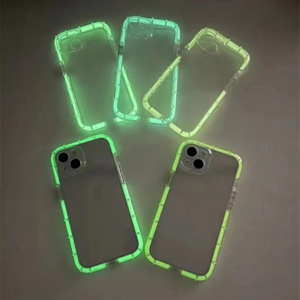 Night Glow Fluorescent Neon Glowing Luminous Mobile Phone Case For iPhone 15 14 13 12 11 Pro Max XS XR Soft Silicone Back Cover