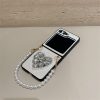 phone case for Samsung zflip 3 4 5 6 White background butterfly crown with pearl bracelet original folding