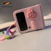 Pink Color Flower Lovely 3D Heart Shape PC Phone Cases For Samsung Galax ZFlip3 Flip4 Anti Fall Protective Cover