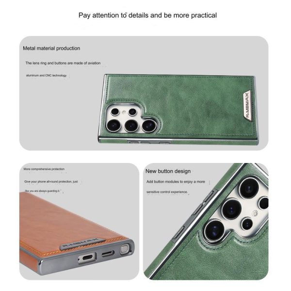 Premium PU Leather Magnetic Mobile Phone Case For Samsung Galaxy 24 Ultra S23 Shockproof Protective Wireless Charging Cover