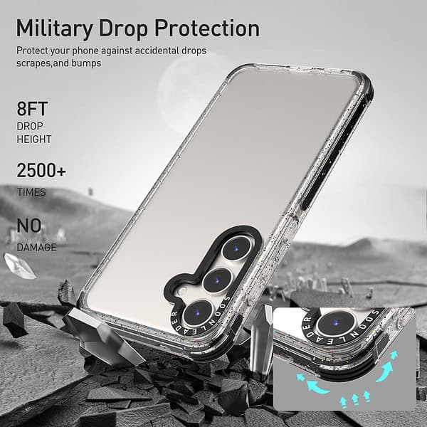 Soonleader 2025 most popular colorful particle TPU PC TPE phone cover for Samsung S24 Ultra Spectre cases