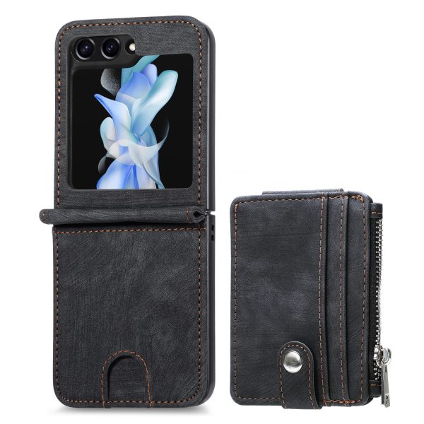 Suitable for samsung zflip6 case 2 in 1 one-piece removable card case ZFlip3/4/5 folding Phone case