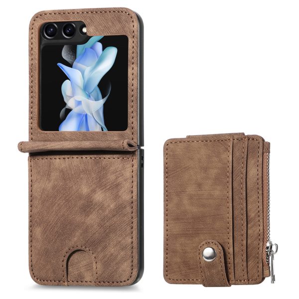 Suitable for samsung zflip6 case 2 in 1 one-piece removable card case ZFlip3/4/5 folding Phone case