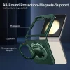 Transparent Magnetic with Front Glass Protective Case Full Cover for Samsung Galaxy ZFlip 3/4 5 W22 Mobile Phone back cover case