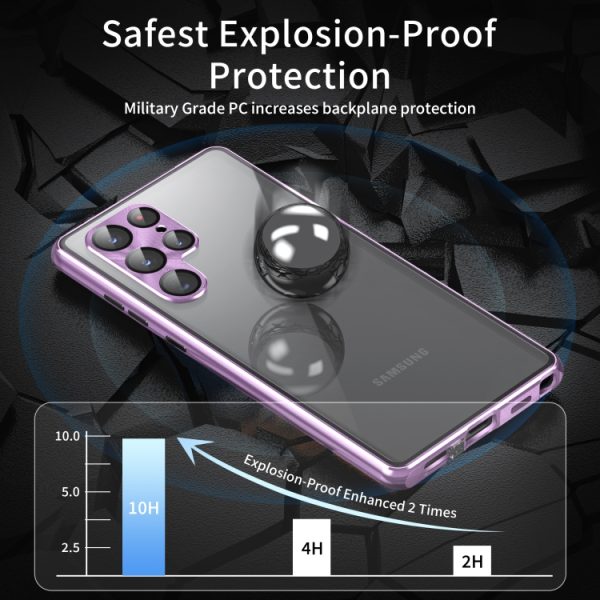 Wholesale Popular Phone Cover For Samsung Galaxy S23 Ultra 5G HD Full Cover Magnetic Metal Tempered Glass Mobile Phone Case