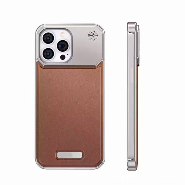 Aluminum Alloy Magnetic Phone Case For iPhone 14 Metal Phone Case Aromatherapy Leather Phone Cover For iPhones 15 Pro Max