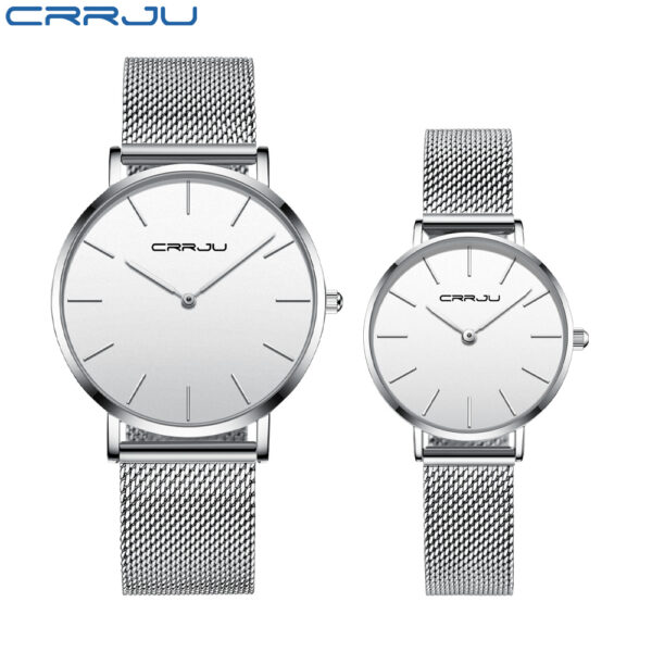 CRRJU 2185 Simple Mens Watches with Stainless Steel Top Brand Luxury Women Quartz Watch Stylish Couple watches Relogio Masculino