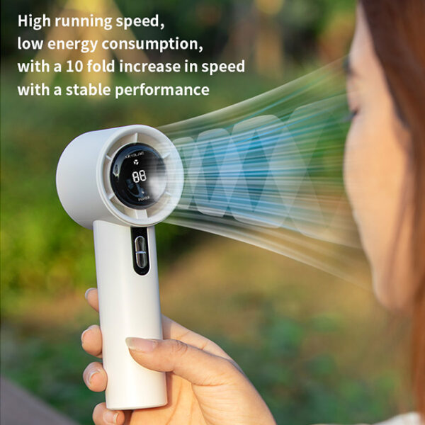 CYKE 638 High speed mini Handheld Fan stepless adjustable with display Small and portable Tape display