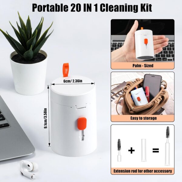 Earbud Brush Cleaning Spray for Phone 20-in-1 Electronic Device Clean Tool for Camera PC Monitor TV Tablet Car Screens