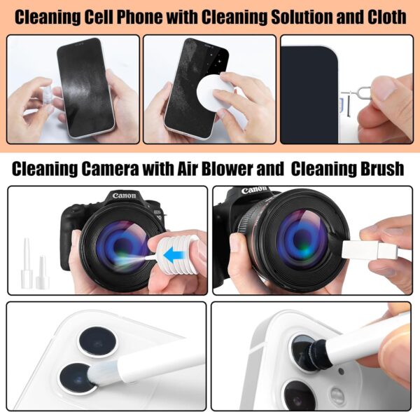 Earbud Brush Cleaning Spray for Phone 20-in-1 Electronic Device Clean Tool for Camera PC Monitor TV Tablet Car Screens